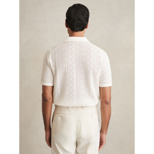 REISS KIPLING Textured Knit Short Sleeve Shirt